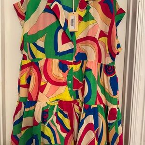 Colorful Abstract Print Dress